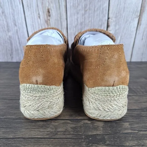 Dolce Vita Jhenee Espadrille Platform Shoe Women's Sz 8 Pecan Suede NIB