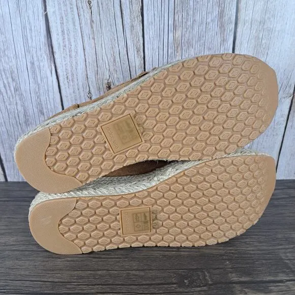 Dolce Vita Jhenee Espadrille Platform Shoe Women's Sz 8 Pecan Suede NIB