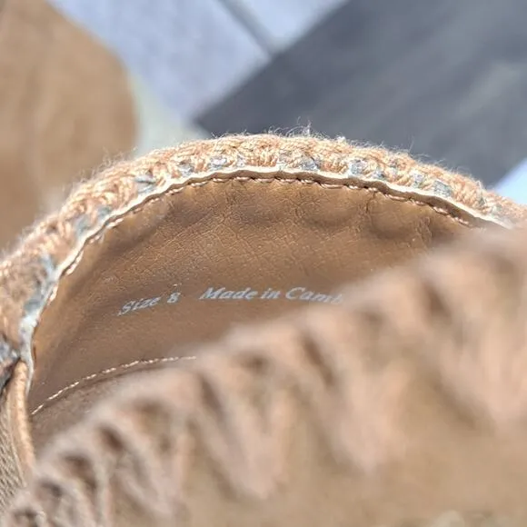 Dolce Vita Jhenee Espadrille Platform Shoe Women's Sz 8 Pecan Suede NIB