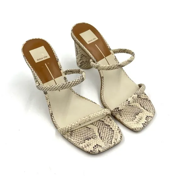 Dolce Vita Noles Snake Print Heeled Sandals Size 10