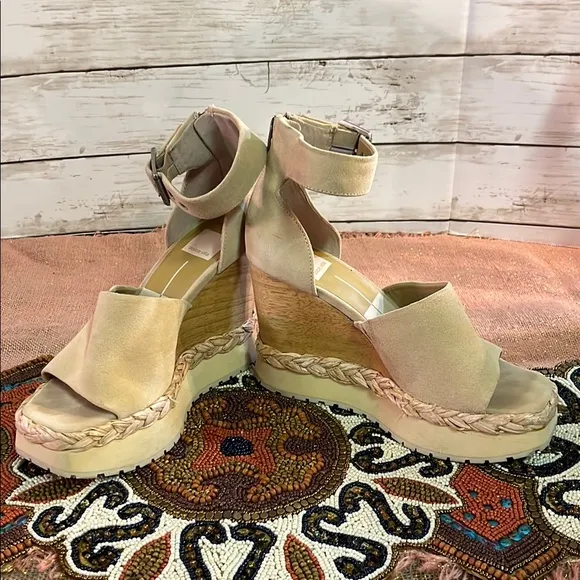 Dolce Vita PARLE Biscuit Ankle Strap WEDGE Sandals 8.5