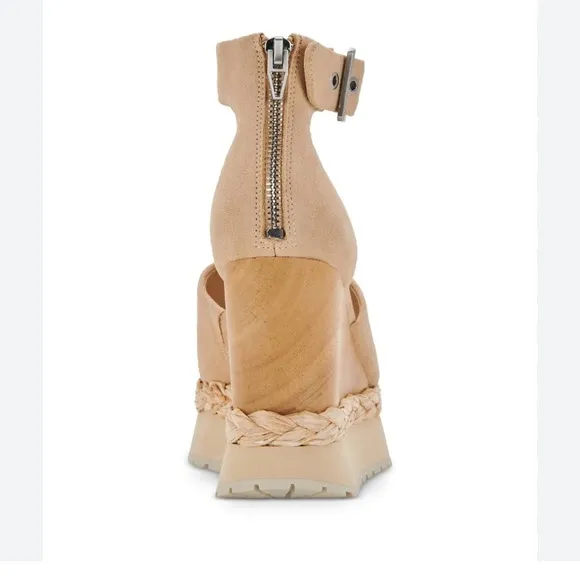 Dolce Vita PARLE Biscuit Ankle Strap WEDGE Sandals 8.5