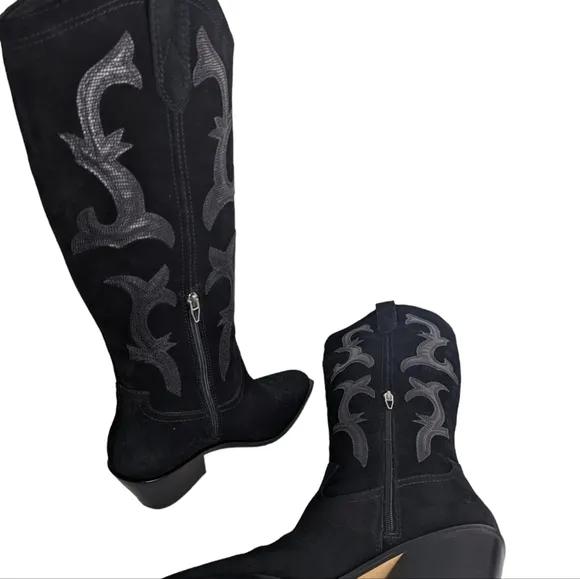 Dolce Vita Samare Black Western Cowboy Boots... Size 6.5