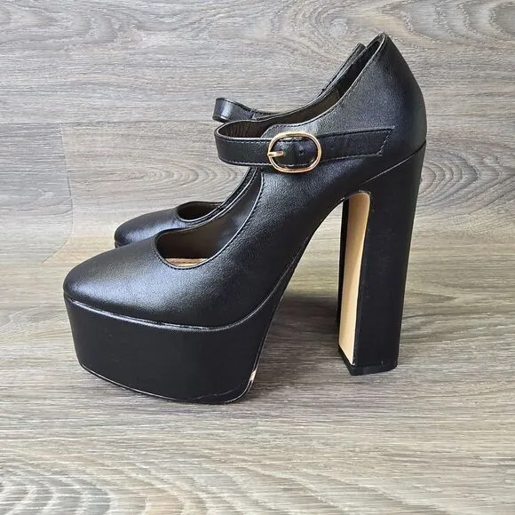 Dolls Kill Yours Conditionally Heeled Mary Jane Pumps Women's 5.5 Vegan Platform