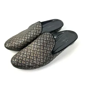 Donald J Pliner Baz Mules 9.5 Woven Fabric Shoes Womens Slip On