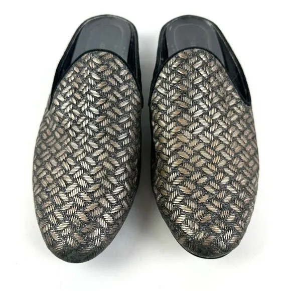 Donald J Pliner Baz Mules 9.5 Woven Fabric Shoes Womens Slip On