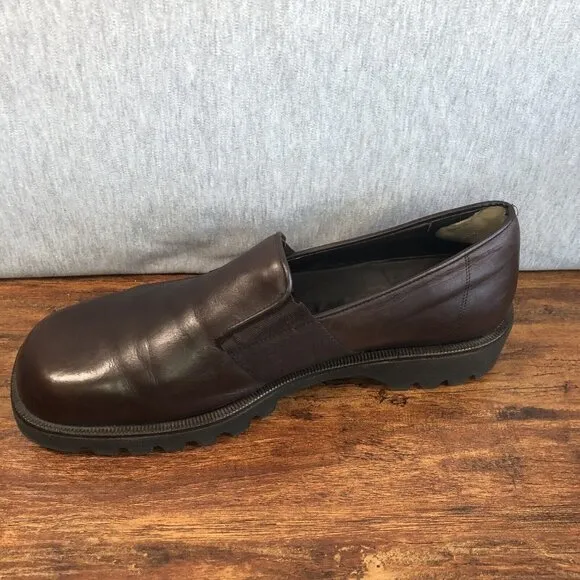 Donald J Pliner Loafers Brown Leather Shoes Slip On Mens SZ 12 M Italy Lug Sole