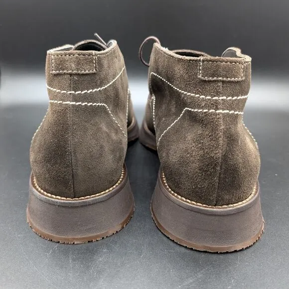 Donald Pliner Boots Mens 8 Dark Brown Oily Suede Hamilton Lace up booties Career