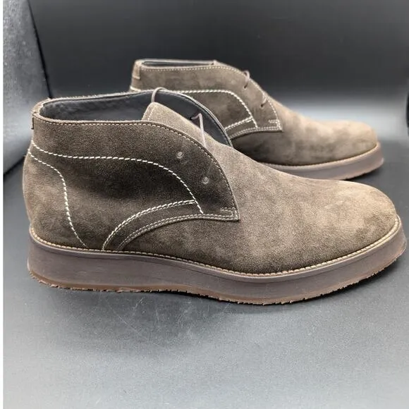 Donald Pliner Boots Mens 8 Dark Brown Oily Suede Hamilton Lace up booties Career