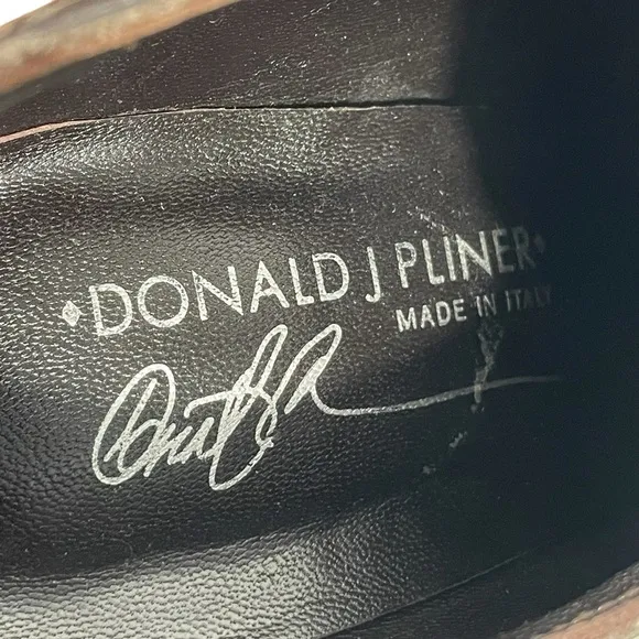 Donald Pliner Haiden Embossed Leather Spotted Calf Hair Oxford Heel Shoes Sz 7.5