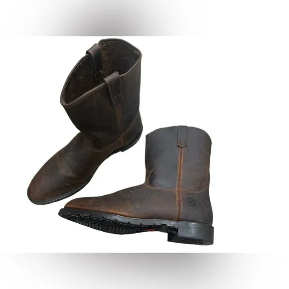 Double-H AG7 Ranch Wellington Brown Leather pull up Work Boots Mens Size 11EE B5