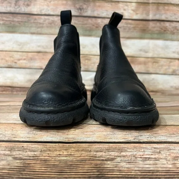 Double H Black Leather Ankle Boots