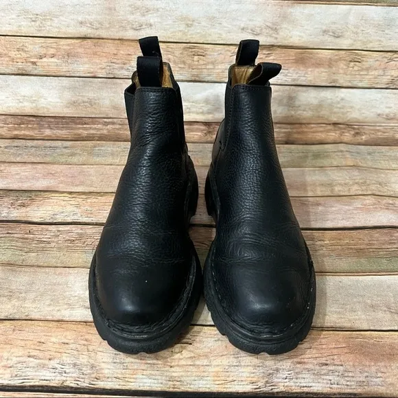 Double H Black Leather Ankle Boots
