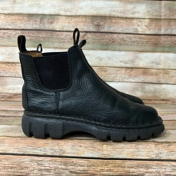 Double H Black Leather Ankle Boots