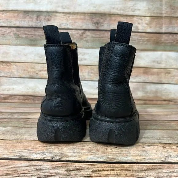 Double H Black Leather Ankle Boots