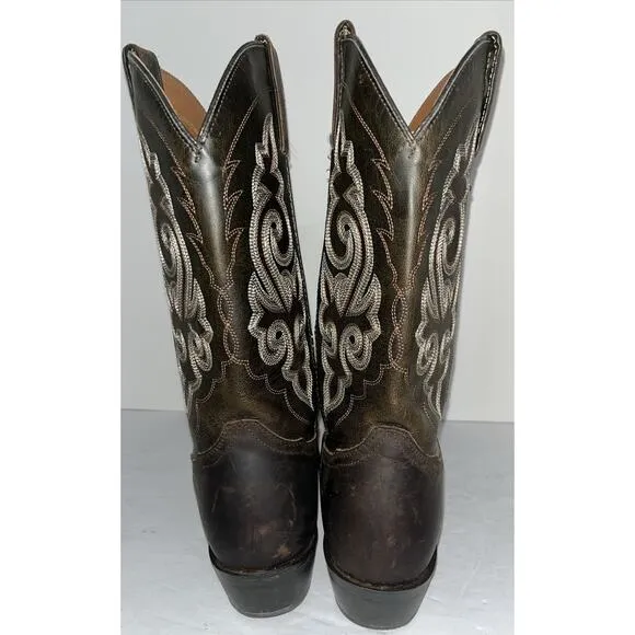 Double H‎ Boots Mens 8D Western Work Brown Leather Cowboy Pull On