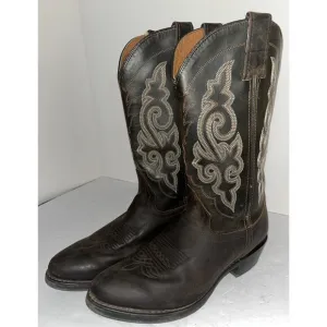 Double H‎ Boots Mens 8D Western Work Brown Leather Cowboy Pull On