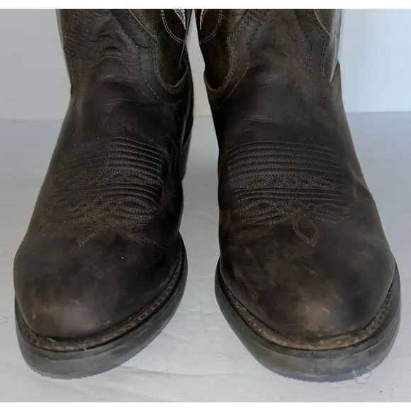 Double H‎ Boots Mens 8D Western Work Brown Leather Cowboy Pull On
