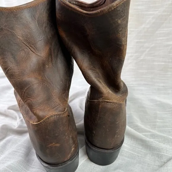 Double-H Dark Brown Western Cowboy Work Boots Leather Size Men's 14
