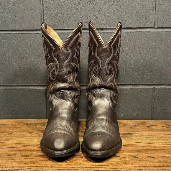 Double-H HH 12” AG7 Western Work Boots Brown U-Toe 3282 Men’s 9.5 EE Made In USA