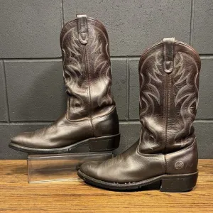 Double-H HH 12” AG7 Western Work Boots Brown U-Toe 3282 Men’s 9.5 EE Made In USA