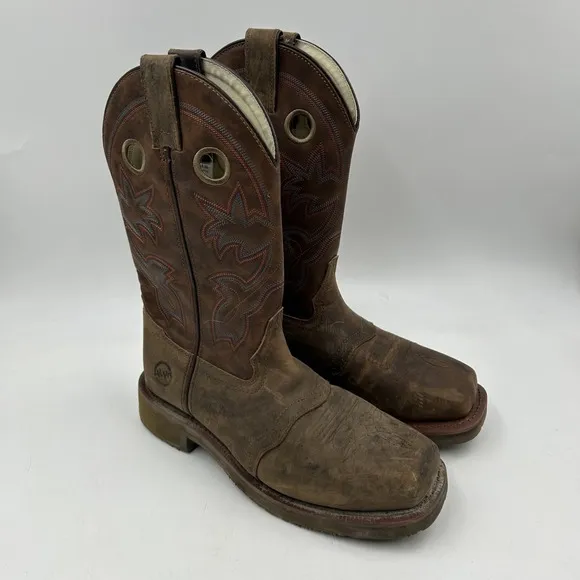 double h mens 8EE antonio earthquake rust square comp toe work boots