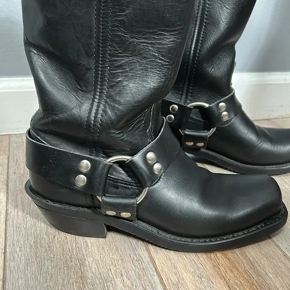 Double-H Women's Harness Longhorn Leather Work Boot 5008 - Black size 7