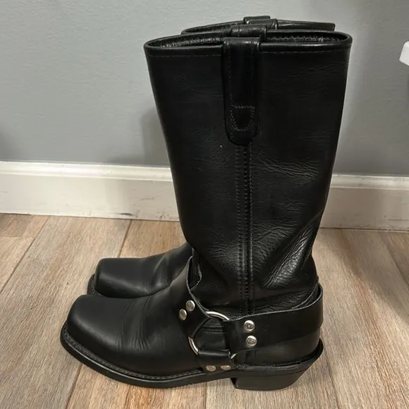 Double-H Women's Harness Longhorn Leather Work Boot 5008 - Black size 7