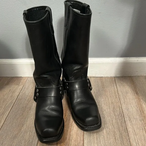 Double-H Women's Harness Longhorn Leather Work Boot 5008 - Black size 7