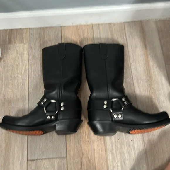 Double-H Women's Harness Longhorn Leather Work Boot 5008 - Black size 7