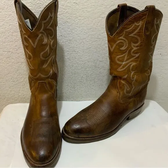 Double H Dylan 12” Brown Leather Western Work Boots Men Size 10.5 D Made In USA