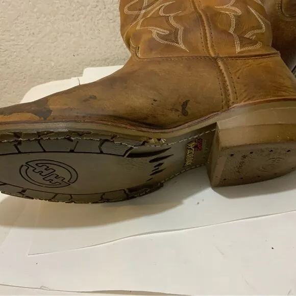 Double H Dylan 12” Brown Leather Western Work Boots Men Size 10.5 D Made In USA