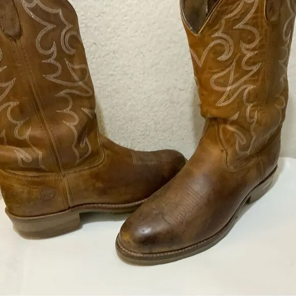 Double H Dylan 12” Brown Leather Western Work Boots Men Size 10.5 D Made In USA
