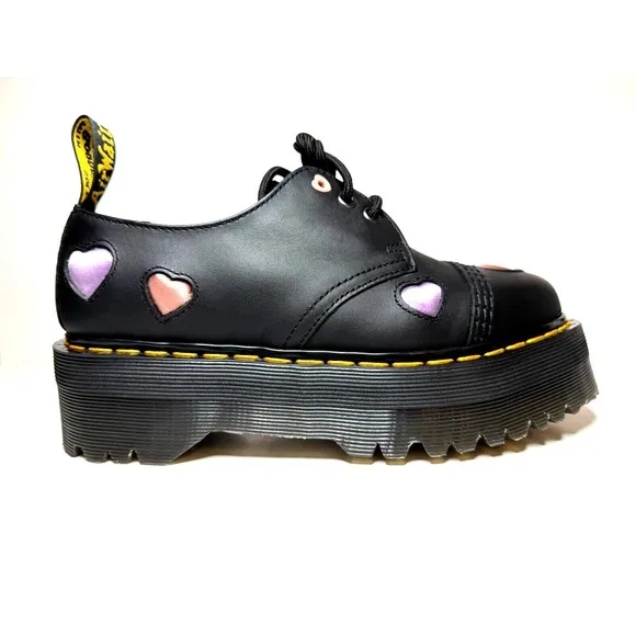 Dr. Doc Martens 1461 Quad Heart ❤️ Platform Derby Oxford $190 Romantic Grunge 7