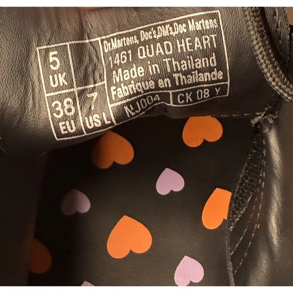 Dr. Doc Martens 1461 Quad Heart ❤️ Platform Derby Oxford $190 Romantic Grunge 7