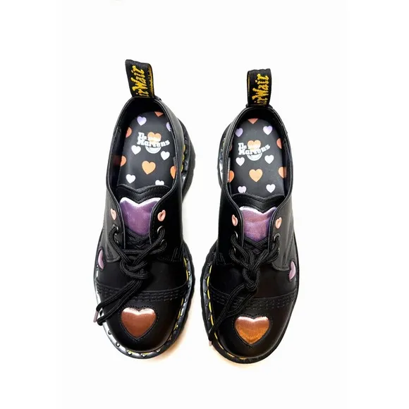 Dr. Doc Martens 1461 Quad Heart ❤️ Platform Derby Oxford $190 Romantic Grunge 7