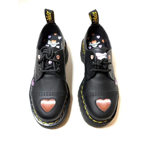Dr. Doc Martens 1461 Quad Heart ❤️ Platform Derby Oxford $190 Romantic Grunge 7