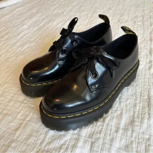 Dr. Marten Holly Black Platform Lace-Up Shoes NEW 10