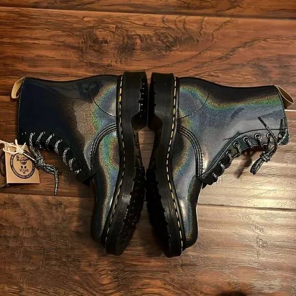Dr. Martens 1460 Pascal Gunmetal Vegan Boots New In Box Casual Grunge Combat