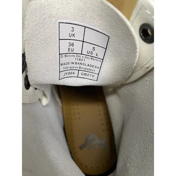 Dr. Martens 1460 Smoth Leather Lace Up Boots EU 36/ US 5 White