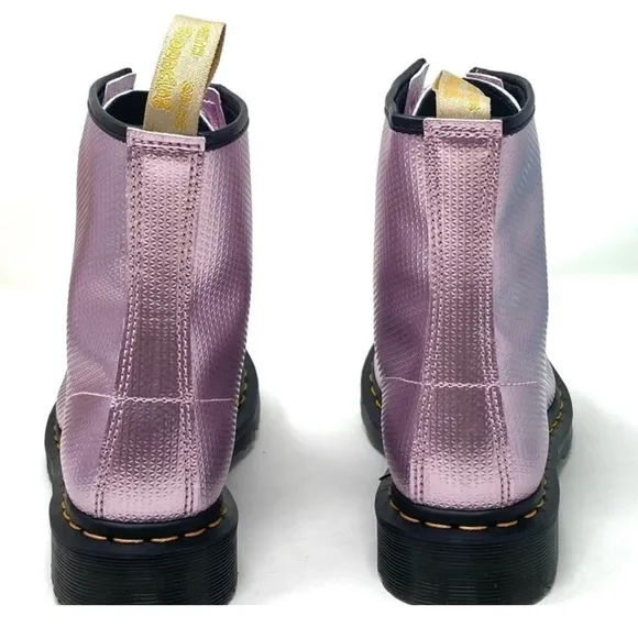 Dr. Martens 1460 Vegan Aluminum Pink Leather Boots.