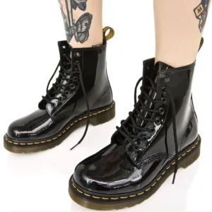 Dr. Martens 1460 Women's Patent Leather Lace Up Boots