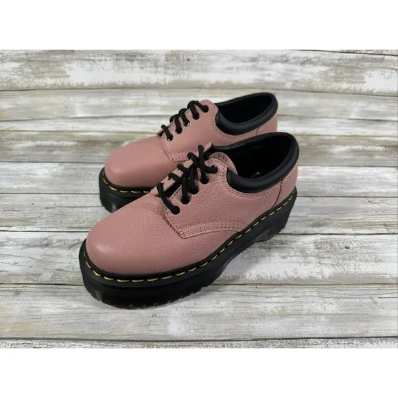 Dr. Martens 8053 Quad Women's Size 5 Men's 4 Pink/ Peach Leather Platform Shoe