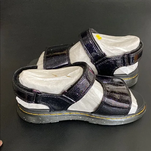 Dr. Martens AirWair Romi J Purple Cosmic Glitter Sandals Unisex Boys Size 3
