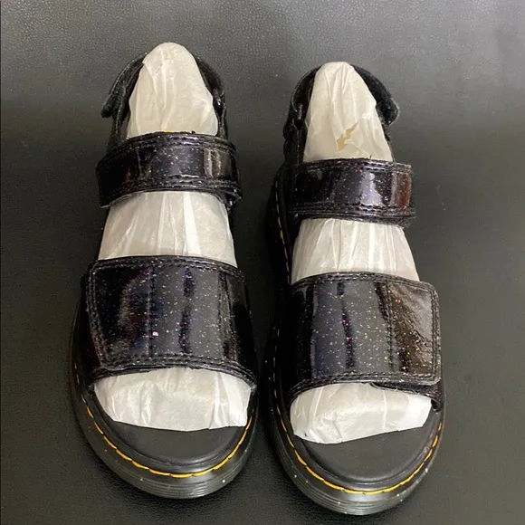 Dr. Martens AirWair Romi J Purple Cosmic Glitter Sandals Unisex Boys Size 3