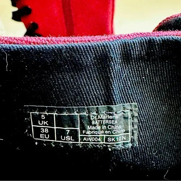 Dr. Martens Battersea Cherry Red Rouge Canvas Boots