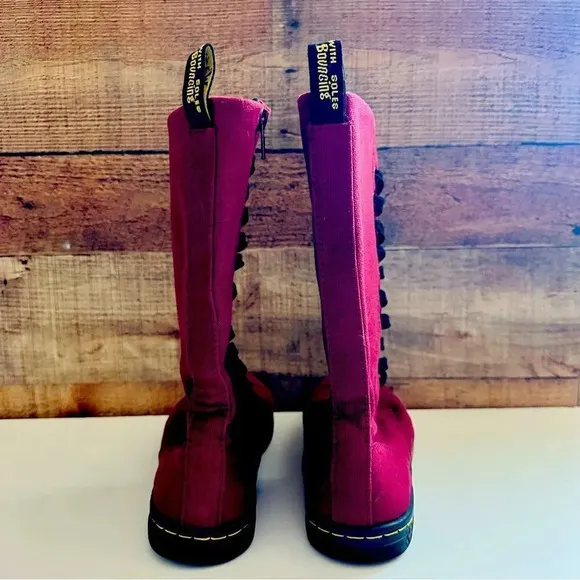 Dr. Martens Battersea Cherry Red Rouge Canvas Boots