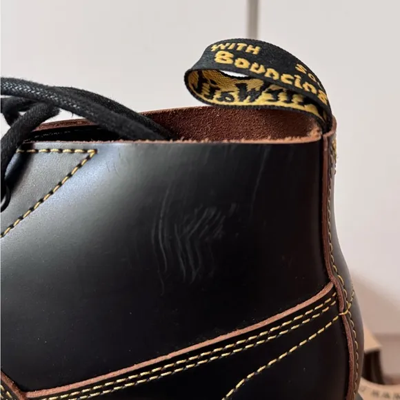 Dr. Martens Black and Yellow Platform Shoes
