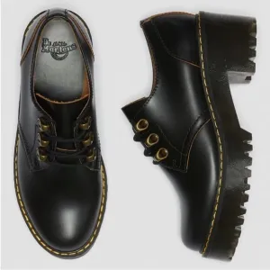 Dr. Martens Black Leona Platform Leather Shoes Academia