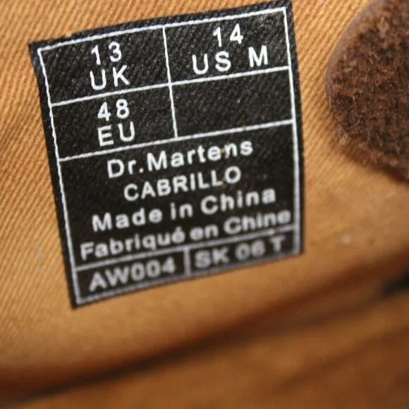 Dr Martens Boots Mens 14 Cabrillo Leather Desert Brown Retro Casual Workwear